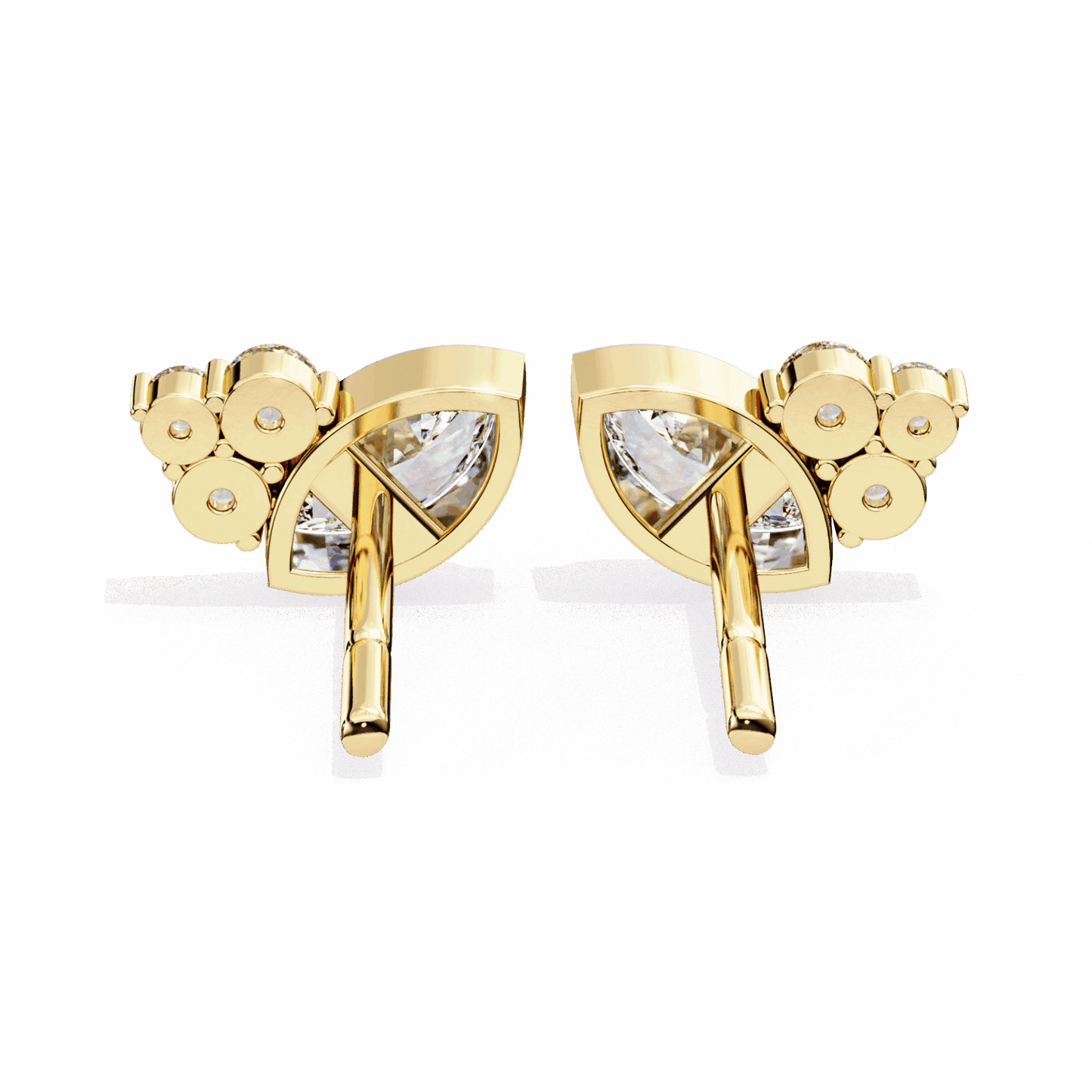 0.5 Carat Marquise and Round Cluster Stud Earrings in Moissanite | House of Estara