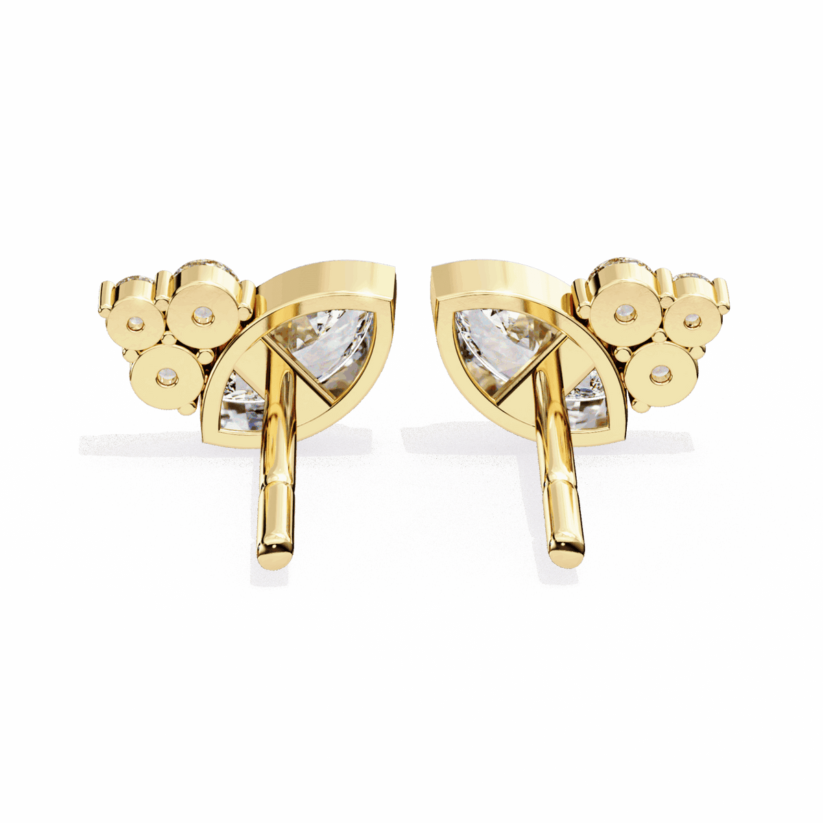 0.5 Carat Marquise and Round Cluster Stud Earrings in Moissanite | House of Estara