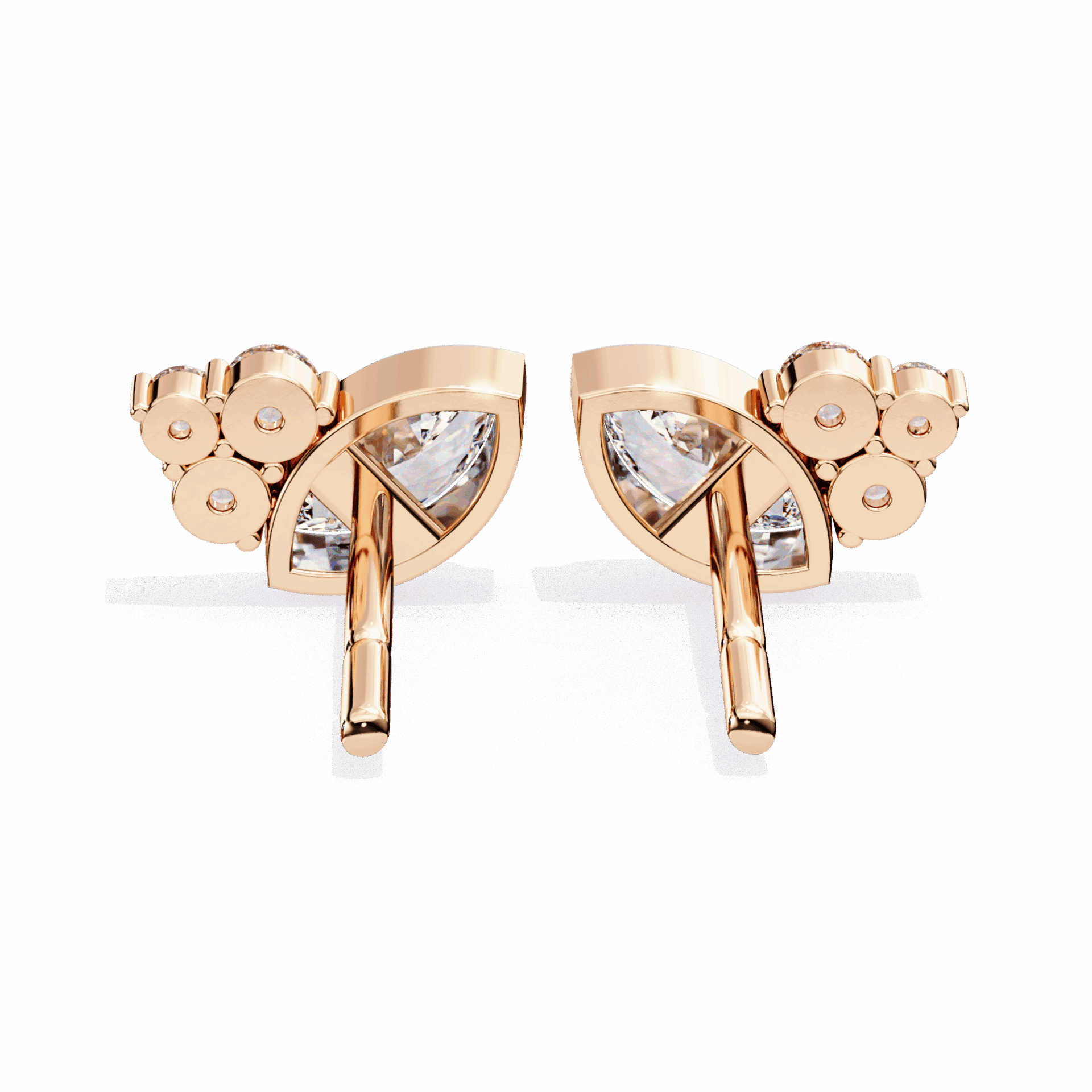 0.5 Carat Marquise and Round Cluster Stud Earrings in Moissanite | House of Estara