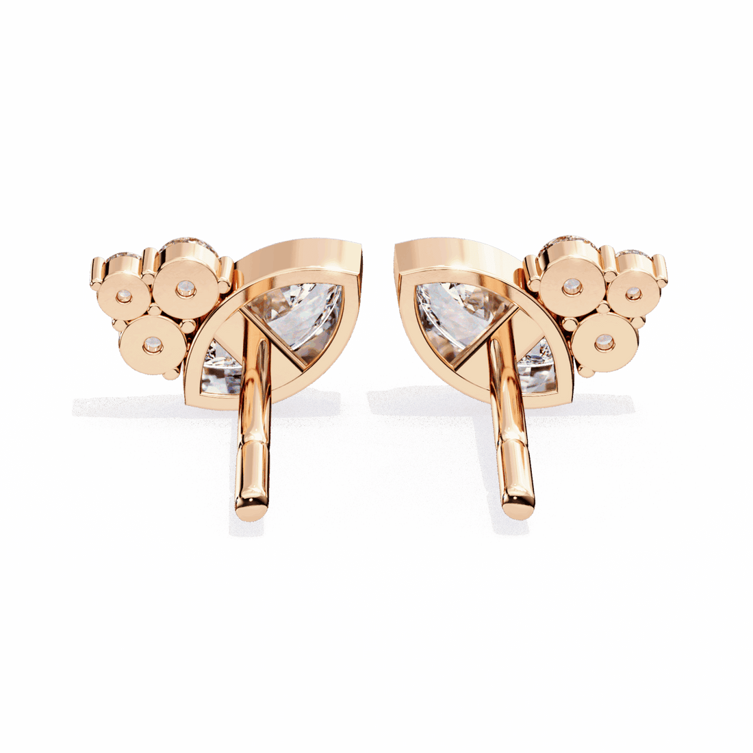 0.5 Carat Marquise and Round Cluster Stud Earrings in Moissanite | House of Estara