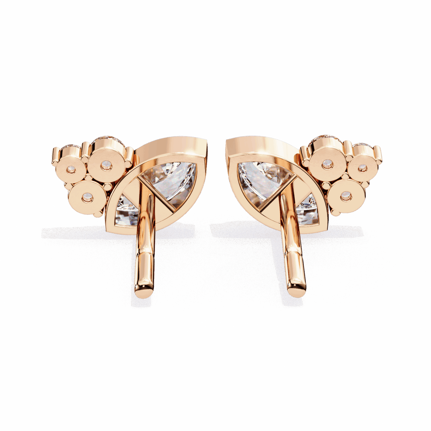 0.5 Carat Marquise and Round Cluster Stud Earrings in Moissanite | House of Estara