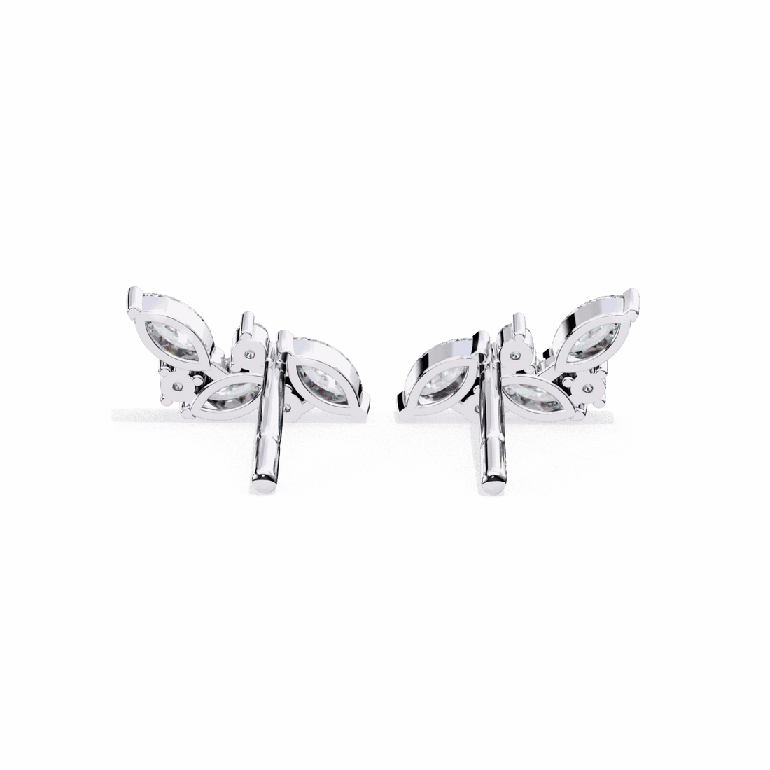 0.4 Carat Elegant Marquise and Round Stud Earrings in Moissanite | House of Estara