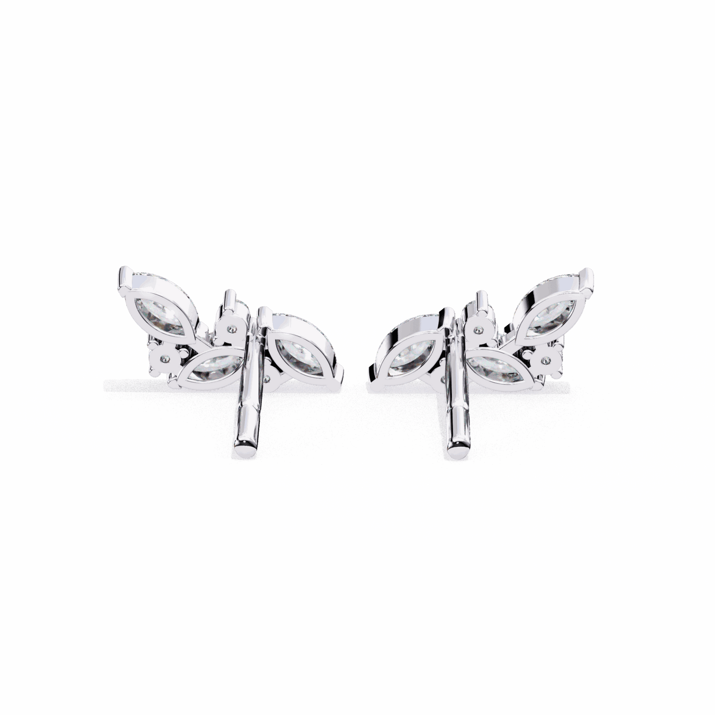 0.4 Carat Elegant Marquise and Round Stud Earrings in Moissanite | House of Estara