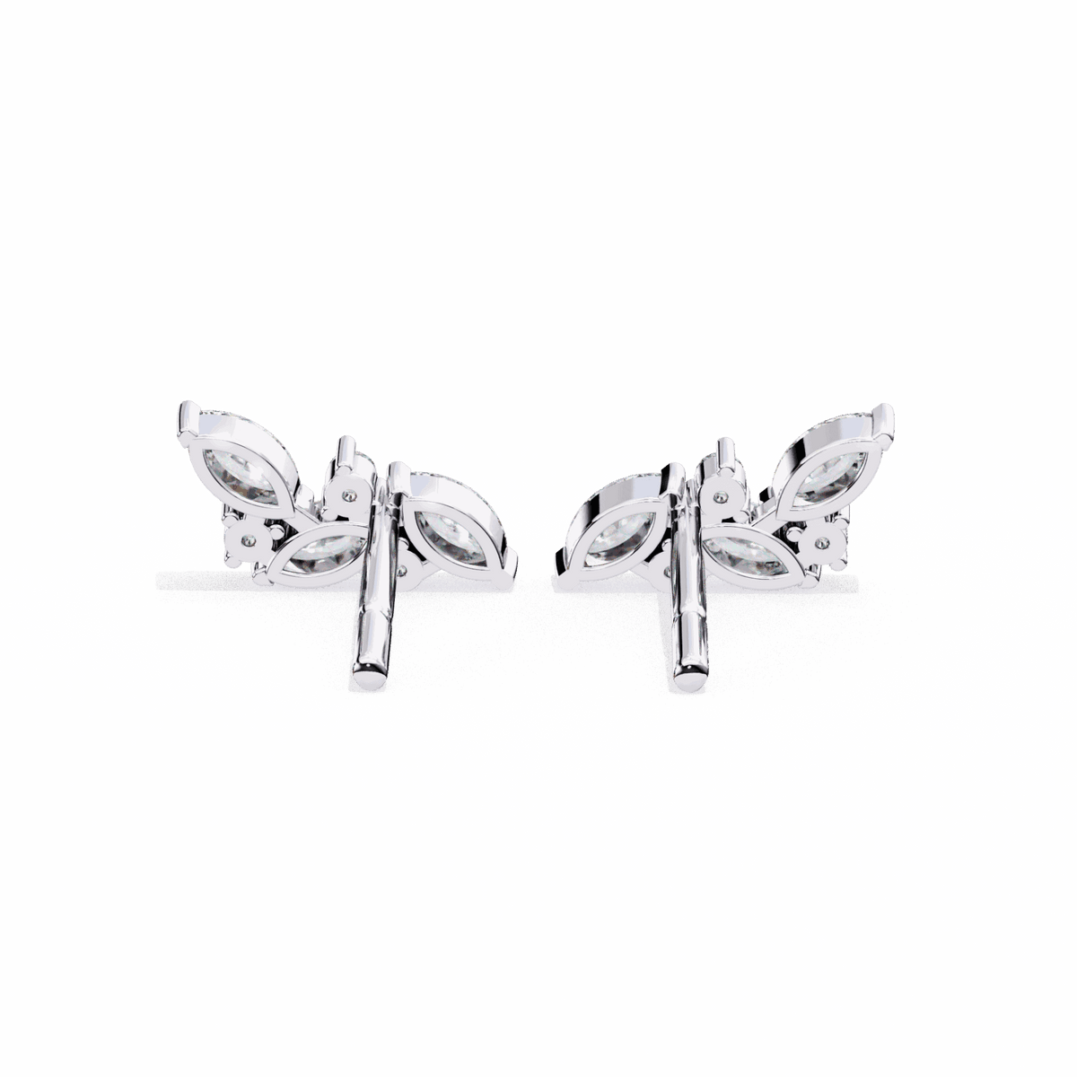 0.4 Carat Elegant Marquise and Round Stud Earrings in Moissanite | House of Estara