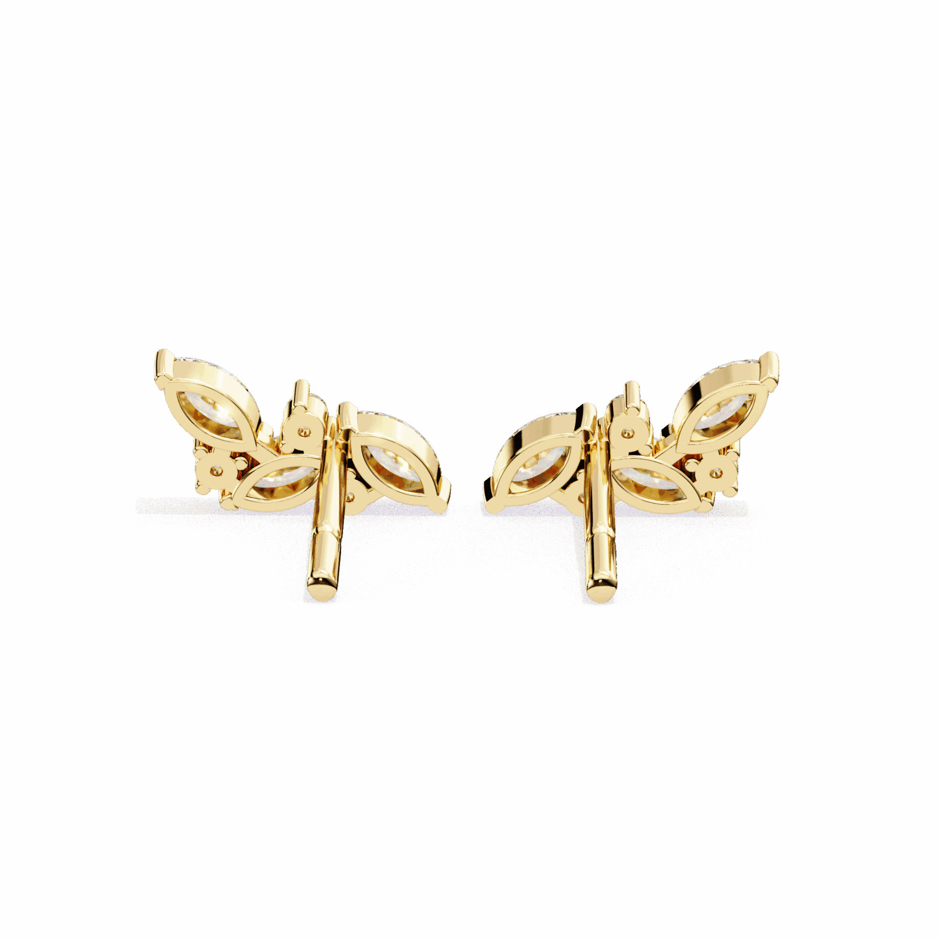 0.4 Carat Elegant Marquise and Round Stud Earrings in Moissanite | House of Estara
