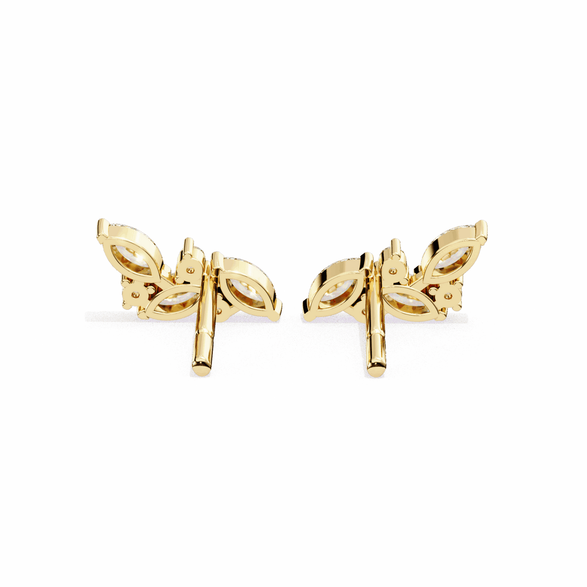 0.4 Carat Elegant Marquise and Round Stud Earrings in Moissanite | House of Estara