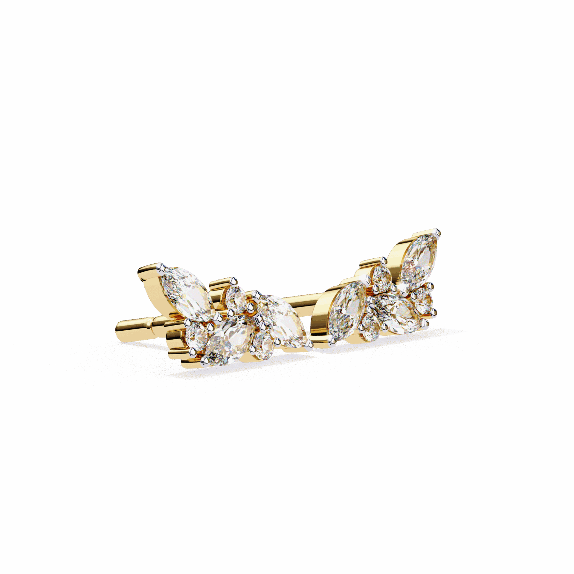 0.4 Carat Elegant Marquise and Round Stud Earrings in Moissanite | House of Estara