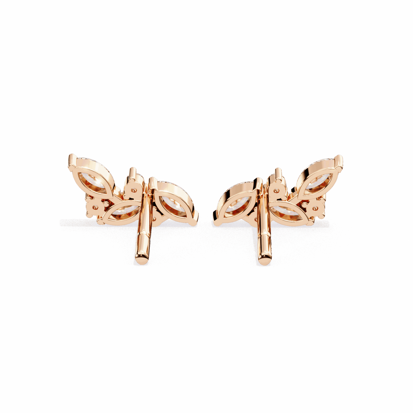 0.4 Carat Elegant Marquise and Round Stud Earrings in Moissanite | House of Estara