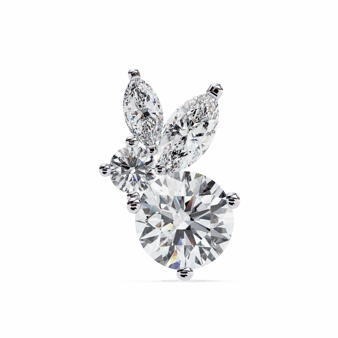 1.5 Carat Alternating Marquise and Round Stud Earrings in Moissanite | House of Estara