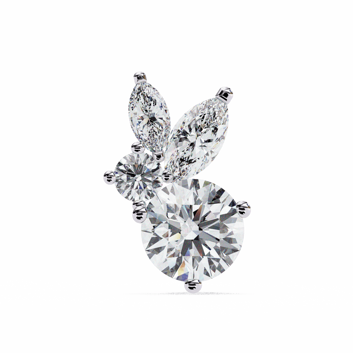 1.5 Carat Alternating Marquise and Round Stud Earrings in Moissanite | House of Estara