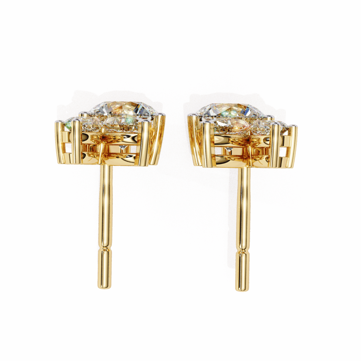 1.5 Carat Alternating Marquise and Round Stud Earrings in Moissanite | House of Estara