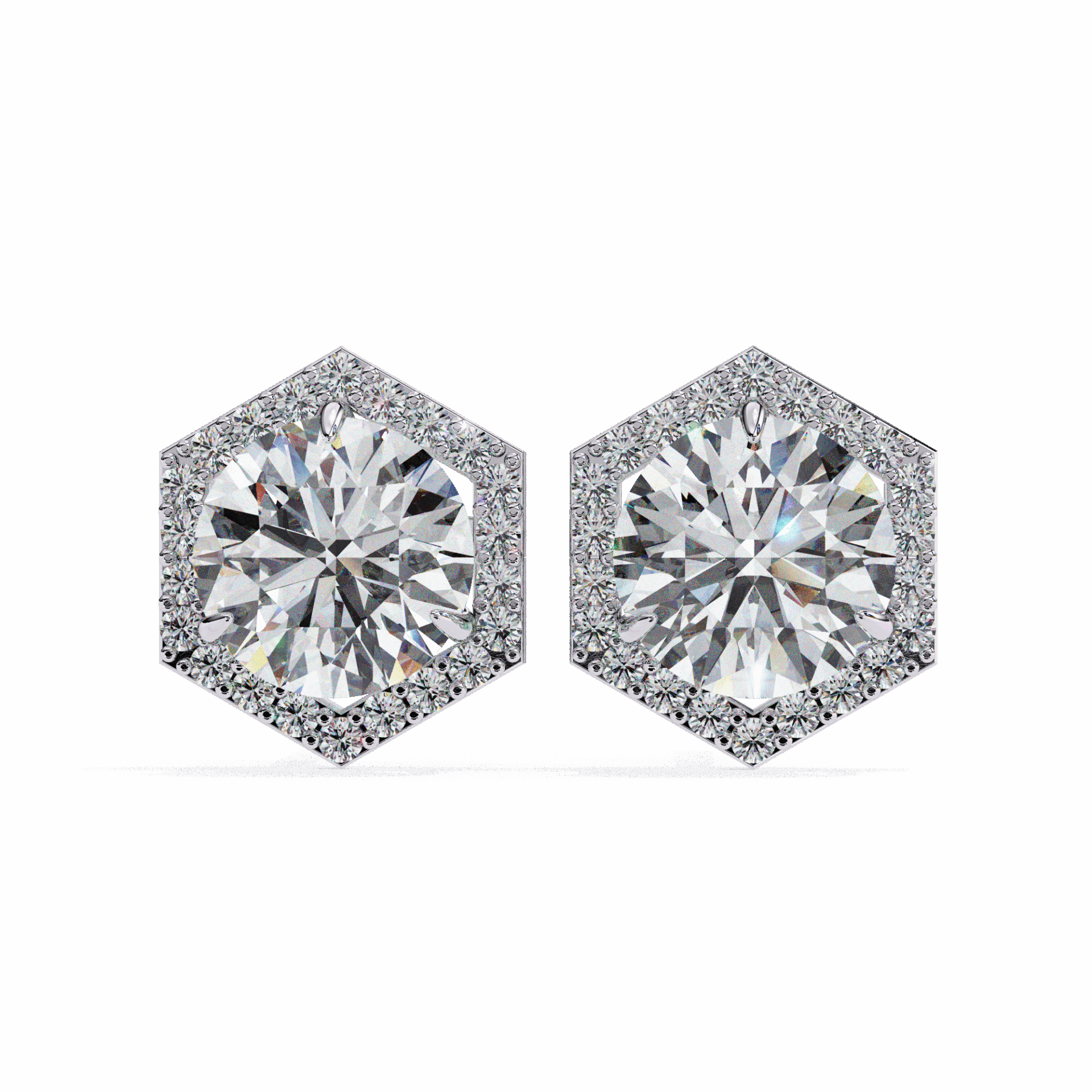 2 Carat Signature Round Stud Earrings in Moissanite | House of Estara