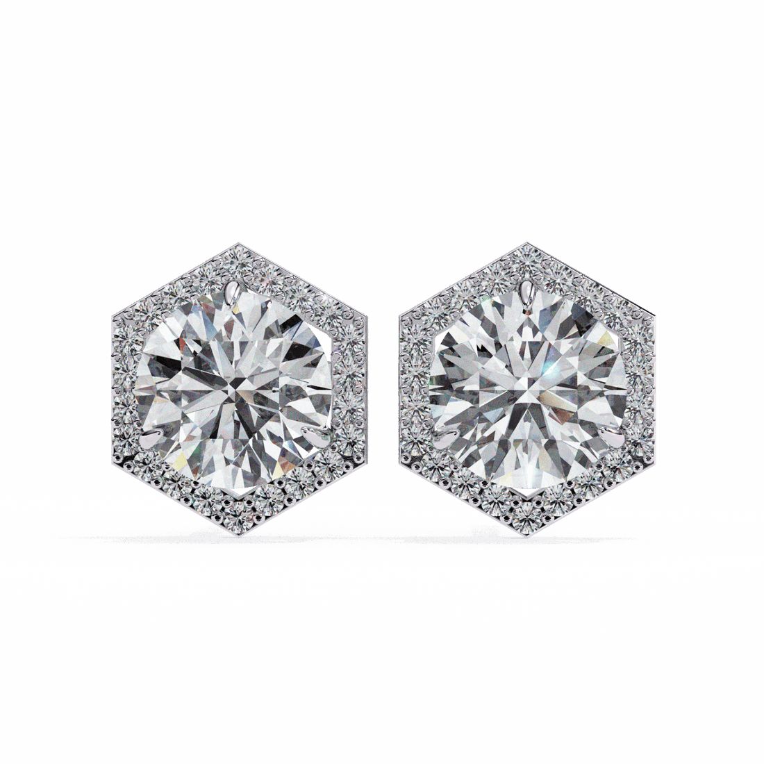 2 Carat Signature Round Stud Earrings in Moissanite | House of Estara