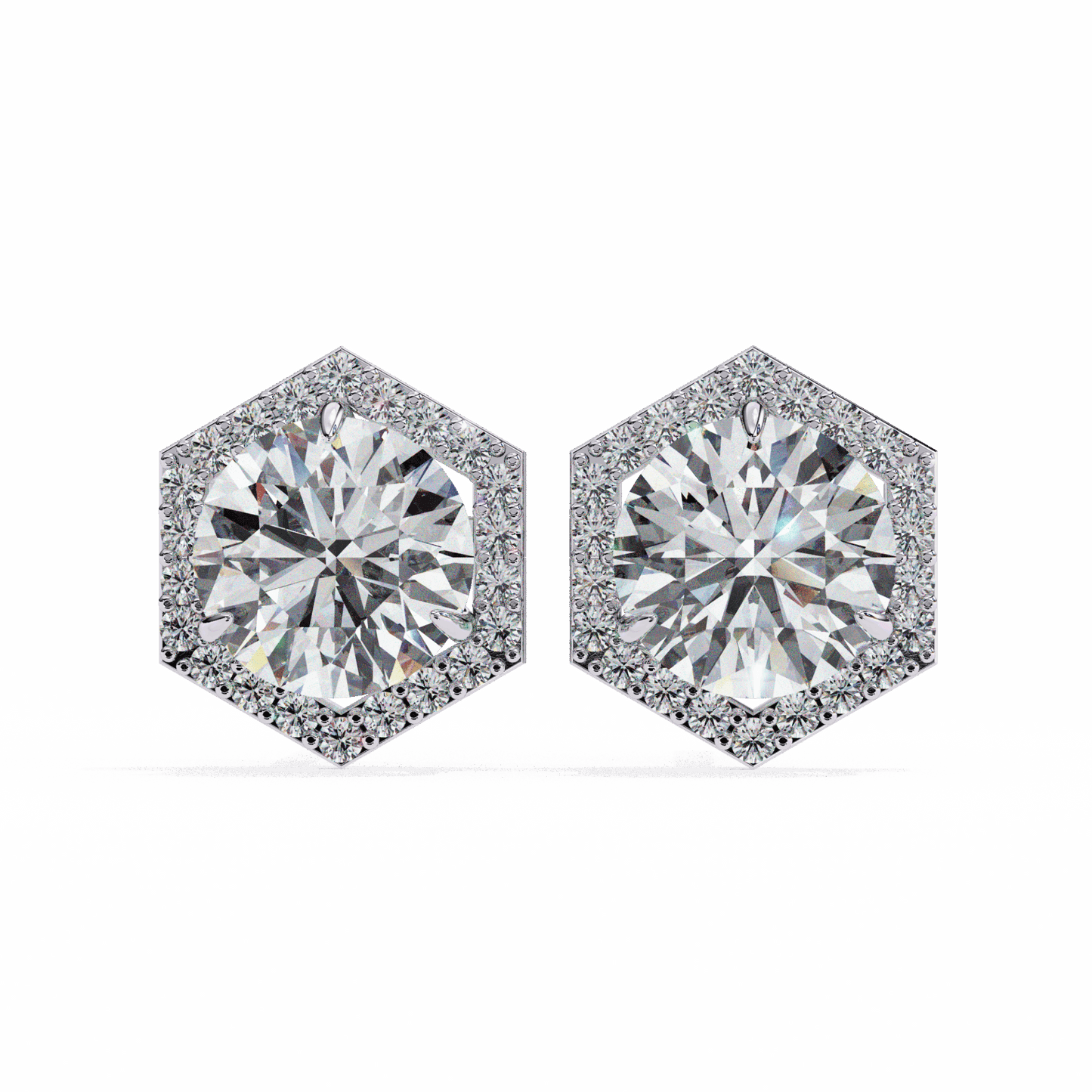 2 Carat Signature Round Stud Earrings in Moissanite | House of Estara