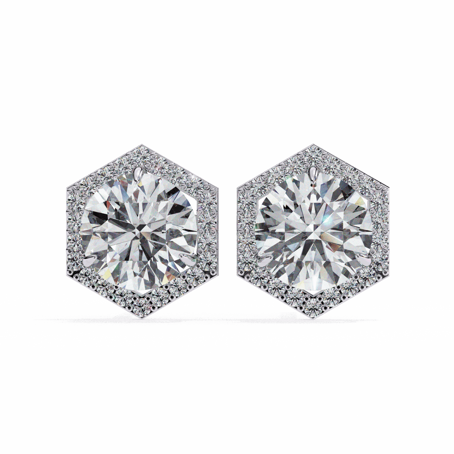 2 Carat Signature Round Stud Earrings in Moissanite | House of Estara