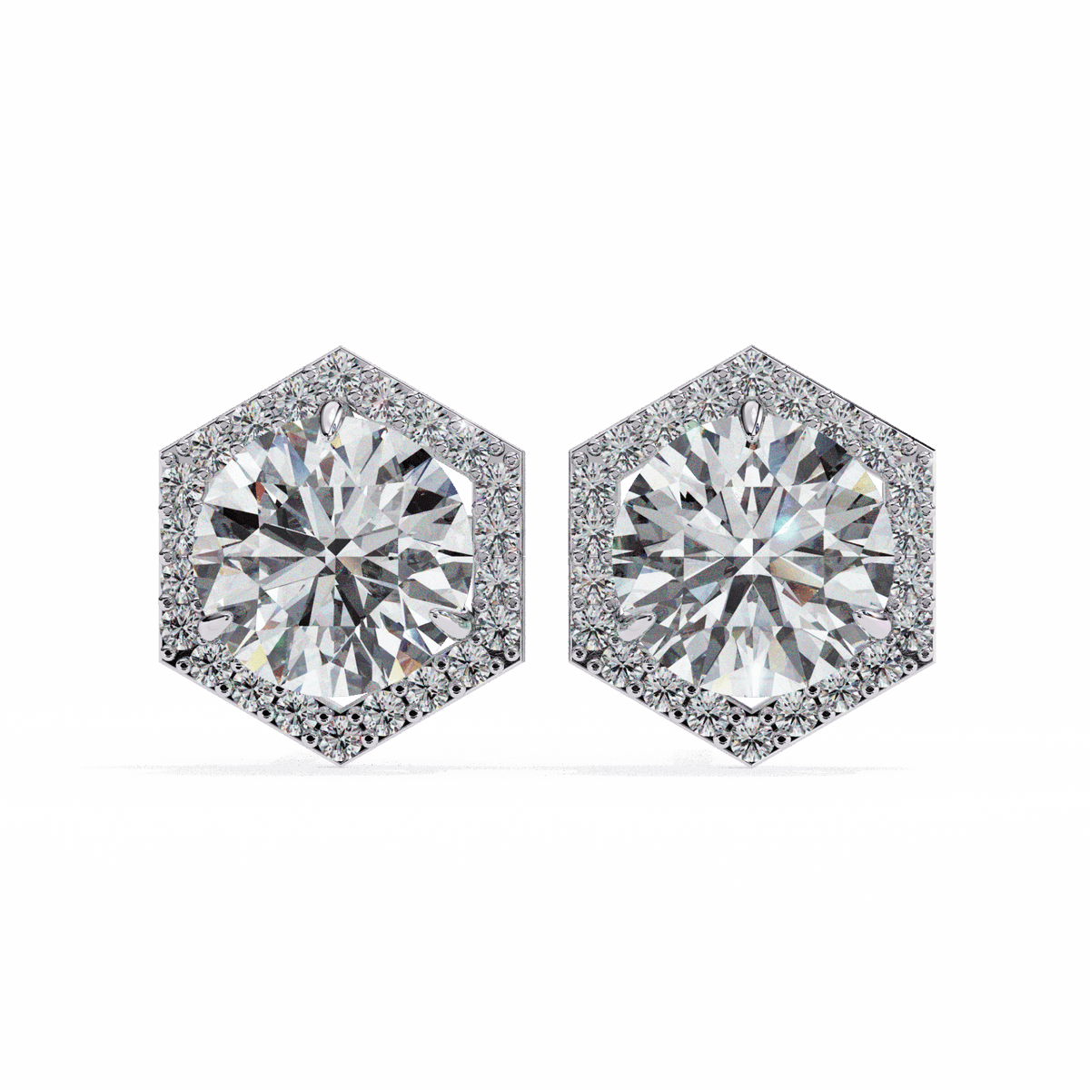 2 Carat Signature Round Stud Earrings in Moissanite | House of Estara