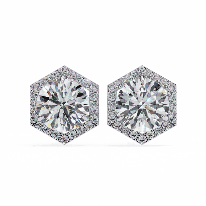 2 Carat Signature Round Stud Earrings in Moissanite | House of Estara