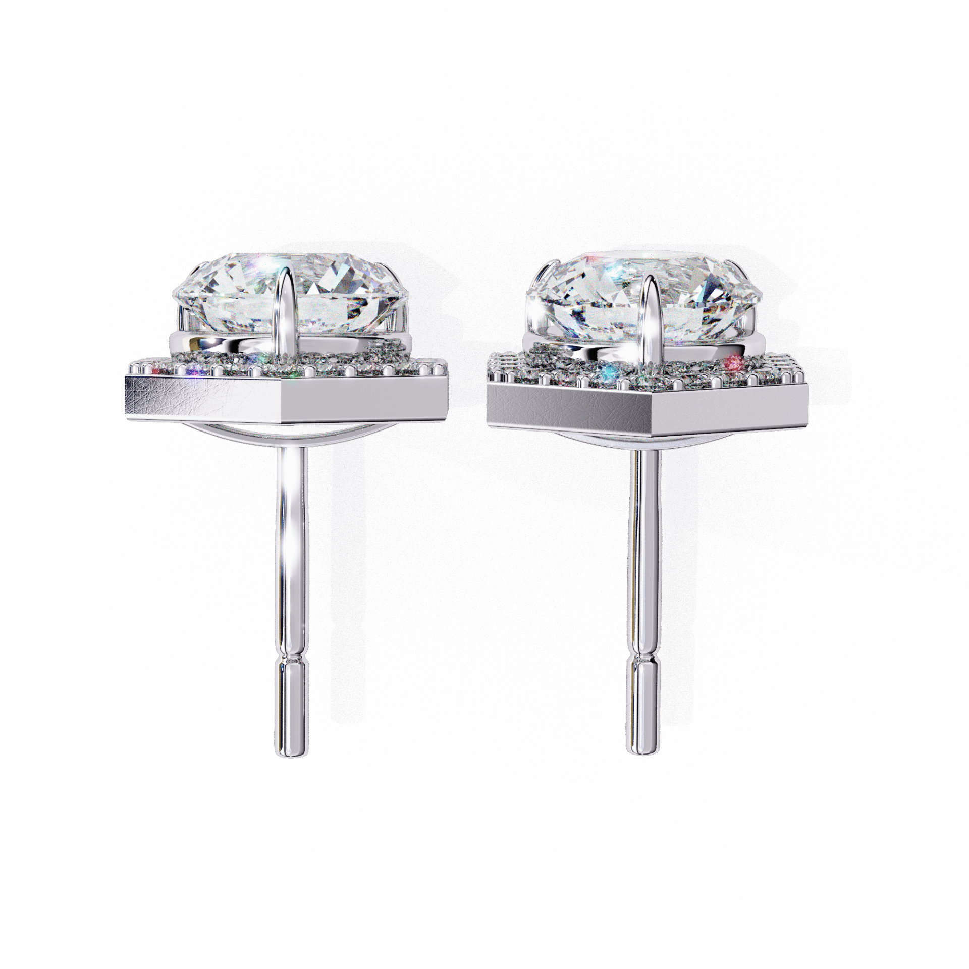 2 Carat Signature Round Stud Earrings in Moissanite | House of Estara