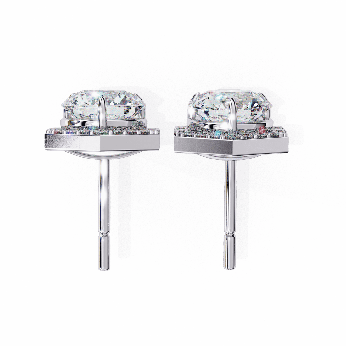 2 Carat Signature Round Stud Earrings in Moissanite | House of Estara