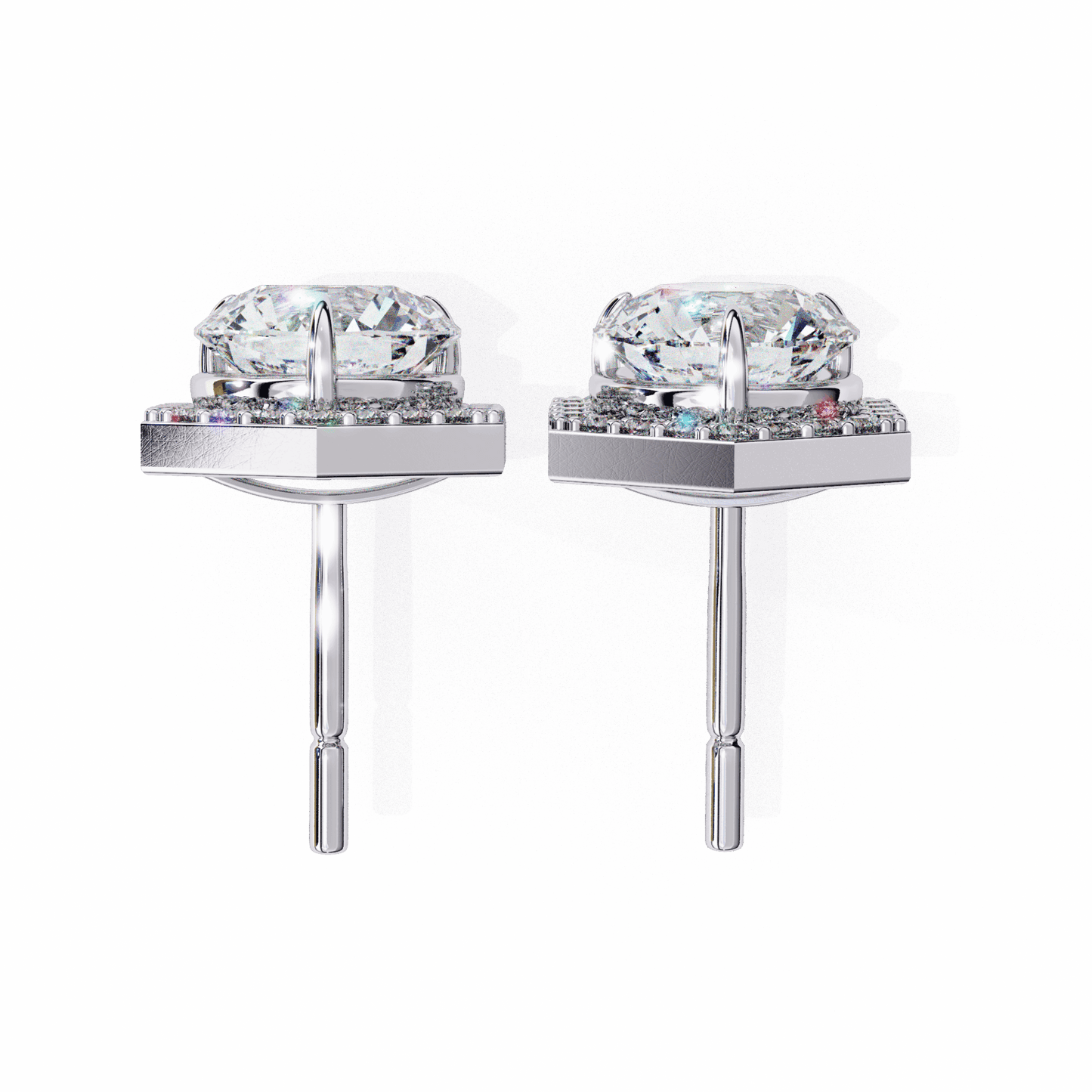 2 Carat Signature Round Stud Earrings in Moissanite | House of Estara