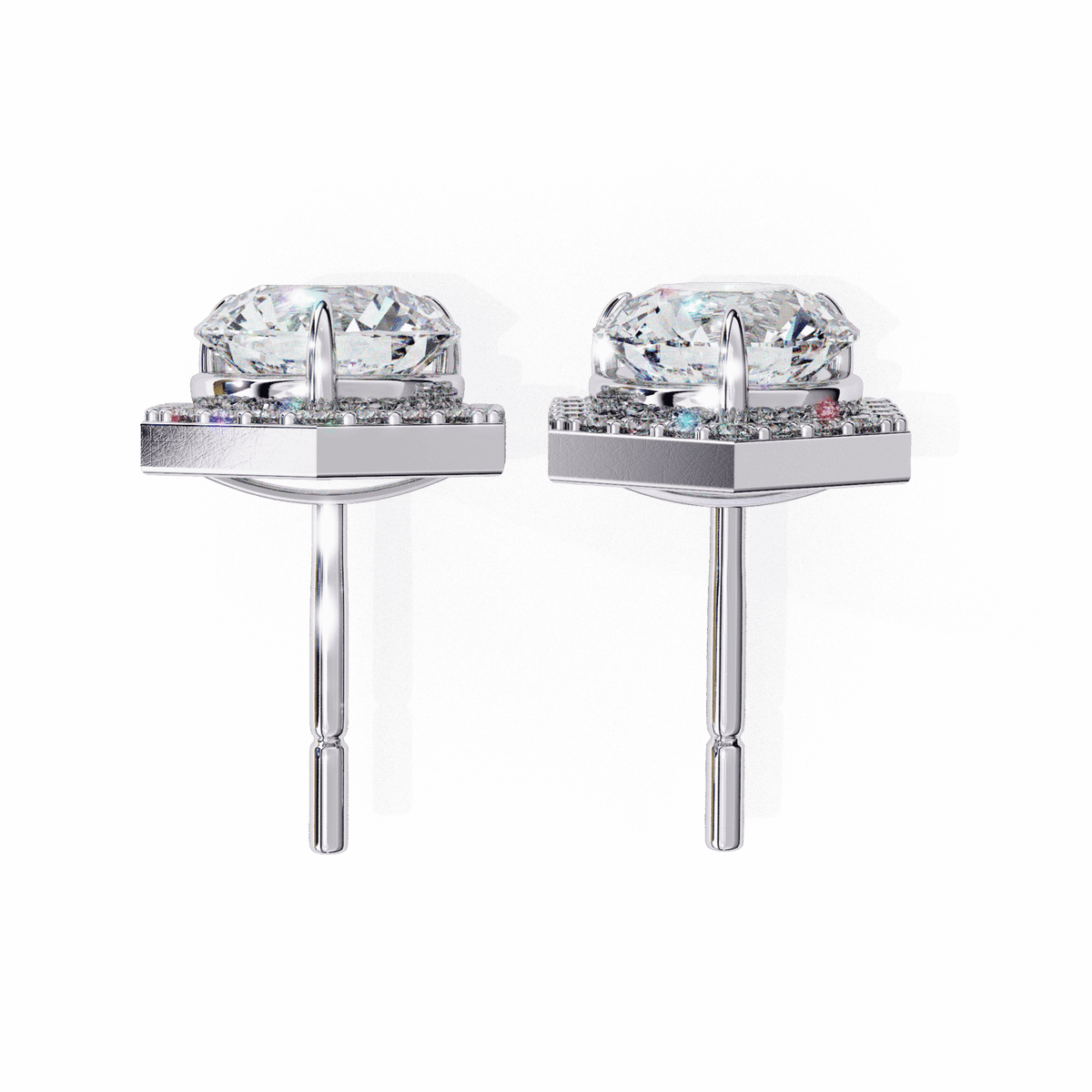 2 Carat Signature Round Stud Earrings in Moissanite | House of Estara