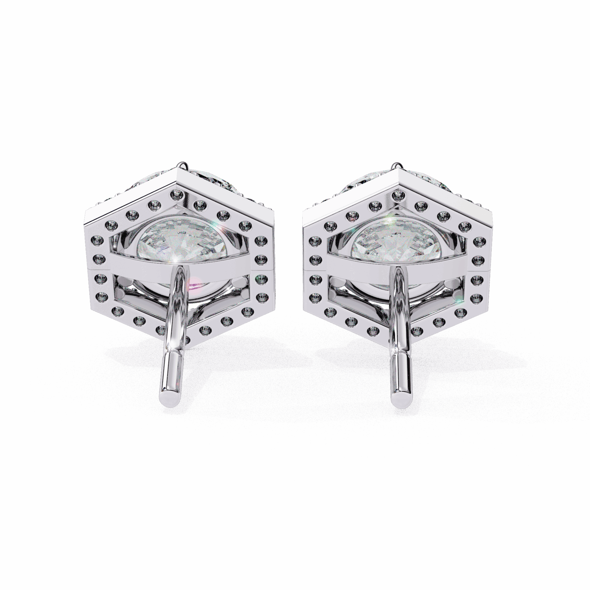2 Carat Signature Round Stud Earrings in Moissanite | House of Estara