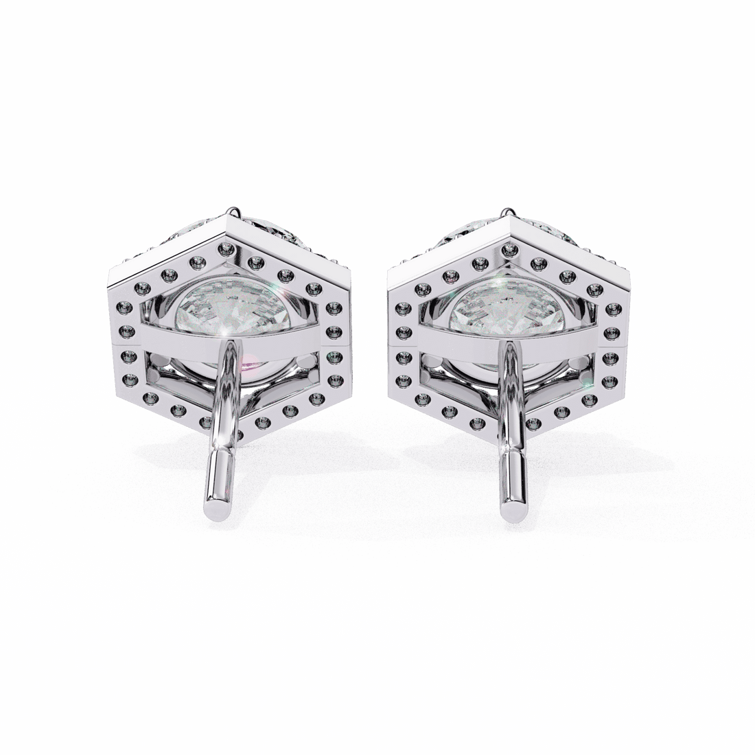 2 Carat Signature Round Stud Earrings in Moissanite | House of Estara