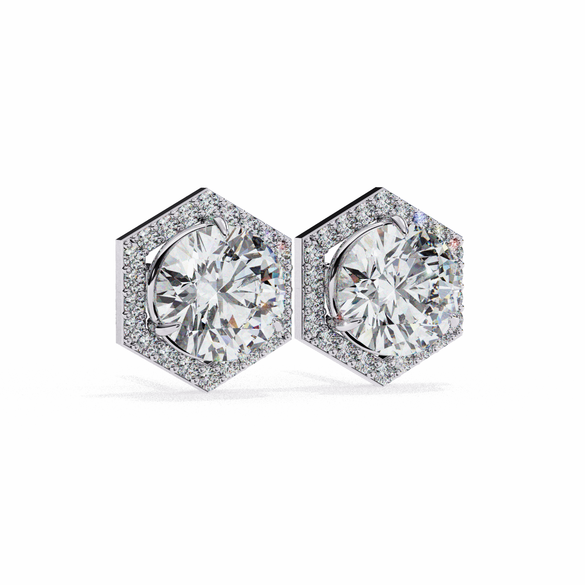 2 Carat Signature Round Stud Earrings in Moissanite | House of Estara