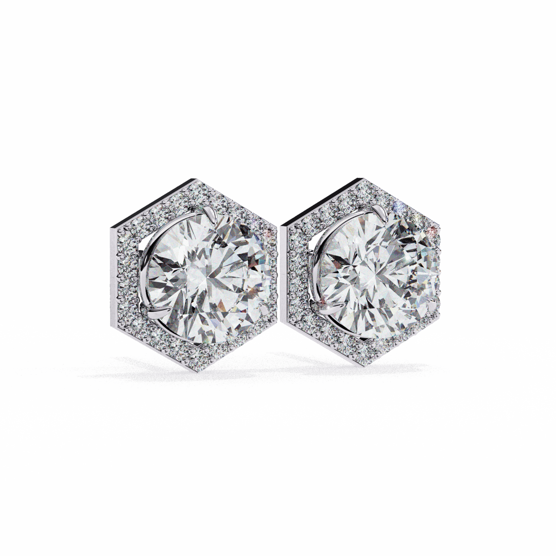2 Carat Signature Round Stud Earrings in Moissanite | House of Estara