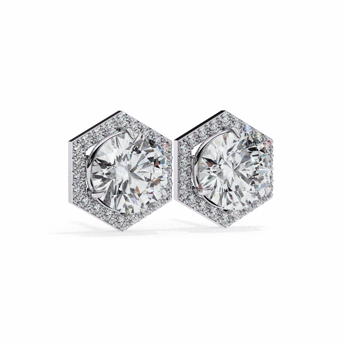2 Carat Signature Round Stud Earrings in Moissanite | House of Estara