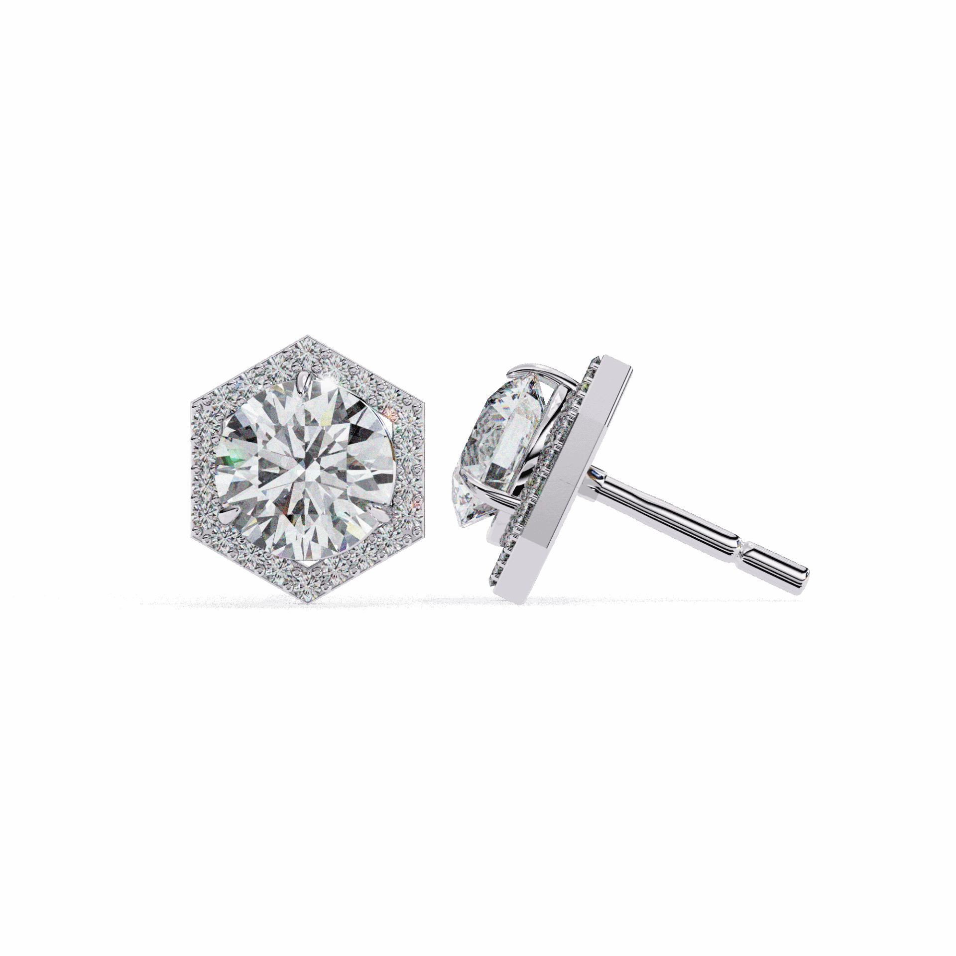 2 Carat Signature Round Stud Earrings in Moissanite | House of Estara