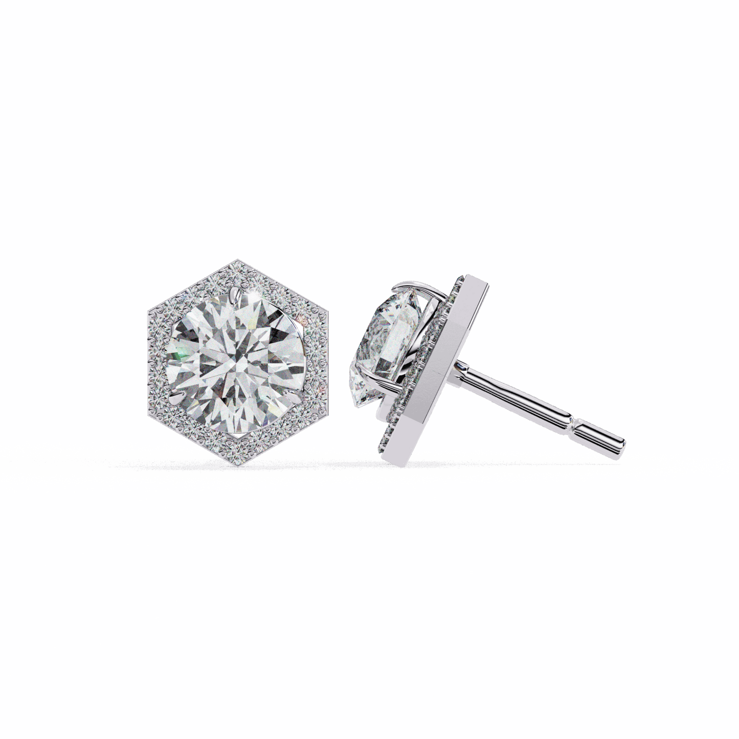 2 Carat Signature Round Stud Earrings in Moissanite | House of Estara