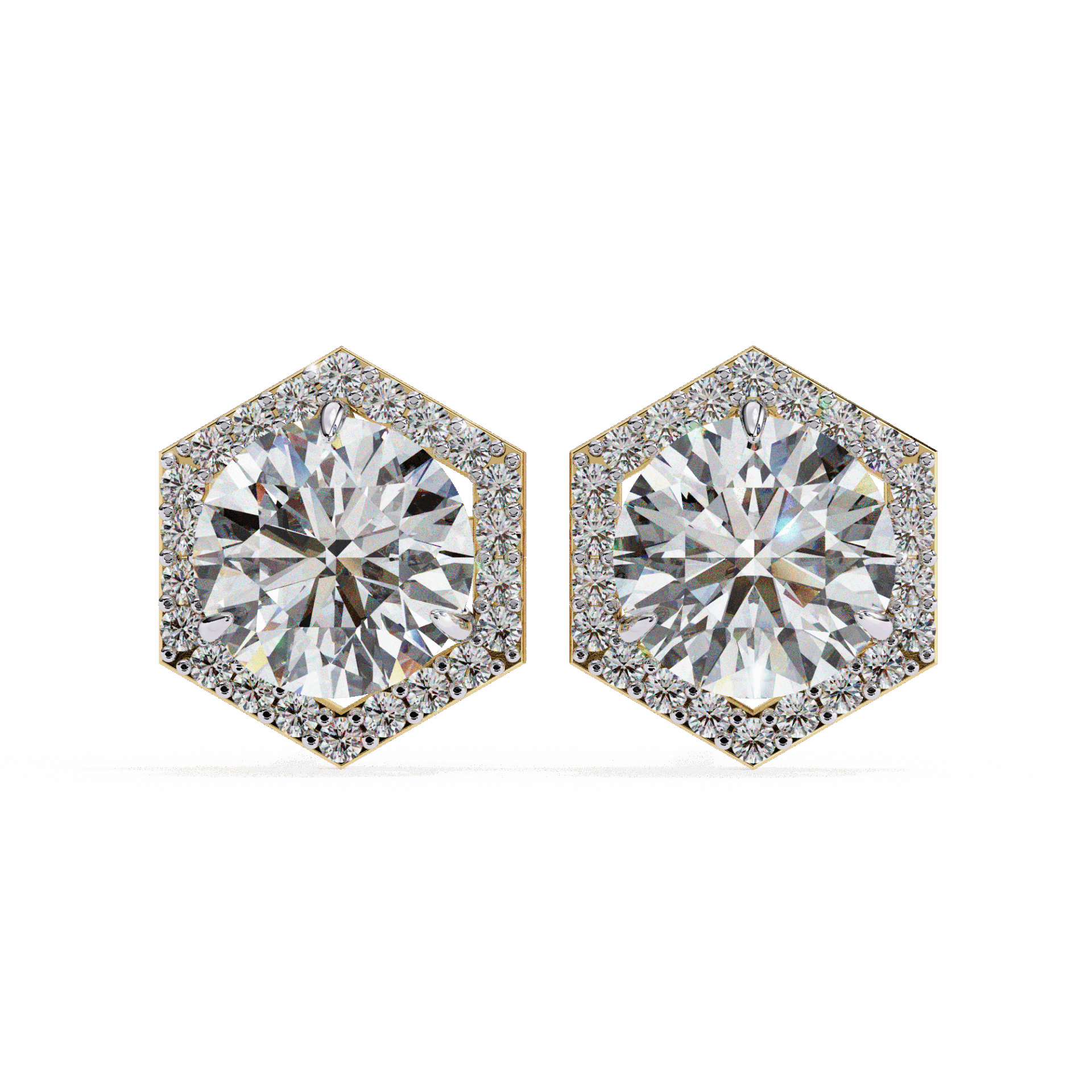 2 Carat Signature Round Stud Earrings in Moissanite | House of Estara