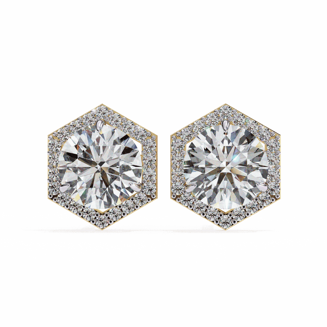 2 Carat Signature Round Stud Earrings in Moissanite | House of Estara