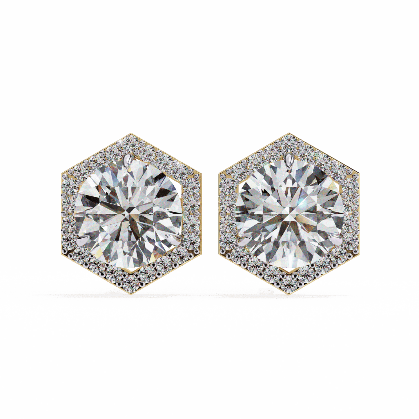 2 Carat Signature Round Stud Earrings in Moissanite | House of Estara