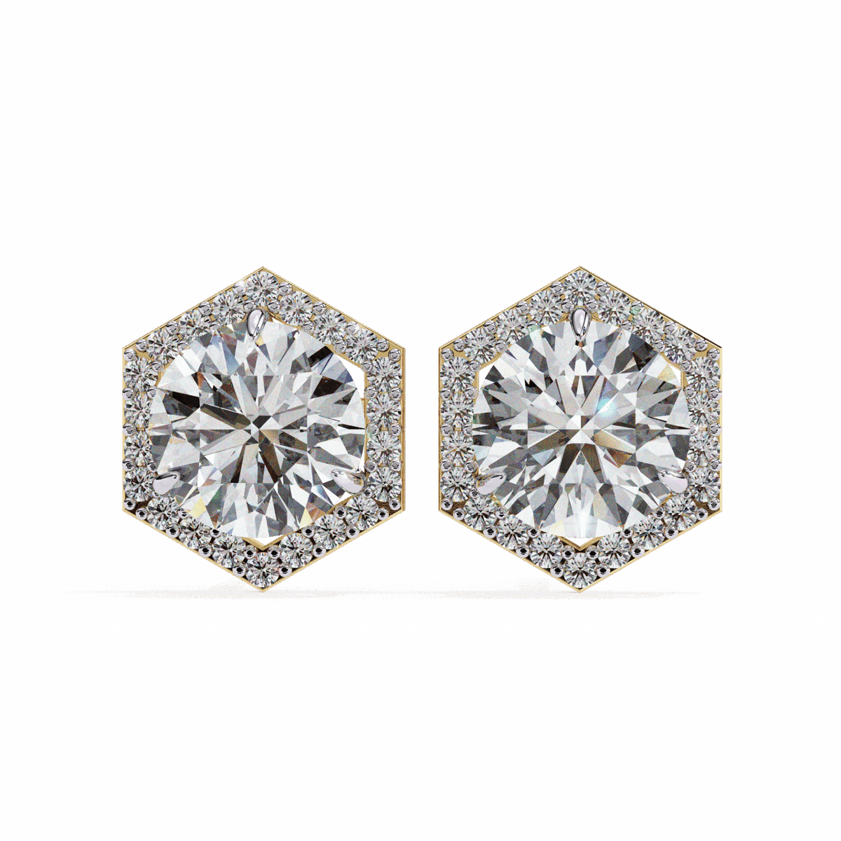 2 Carat Signature Round Stud Earrings in Moissanite | House of Estara