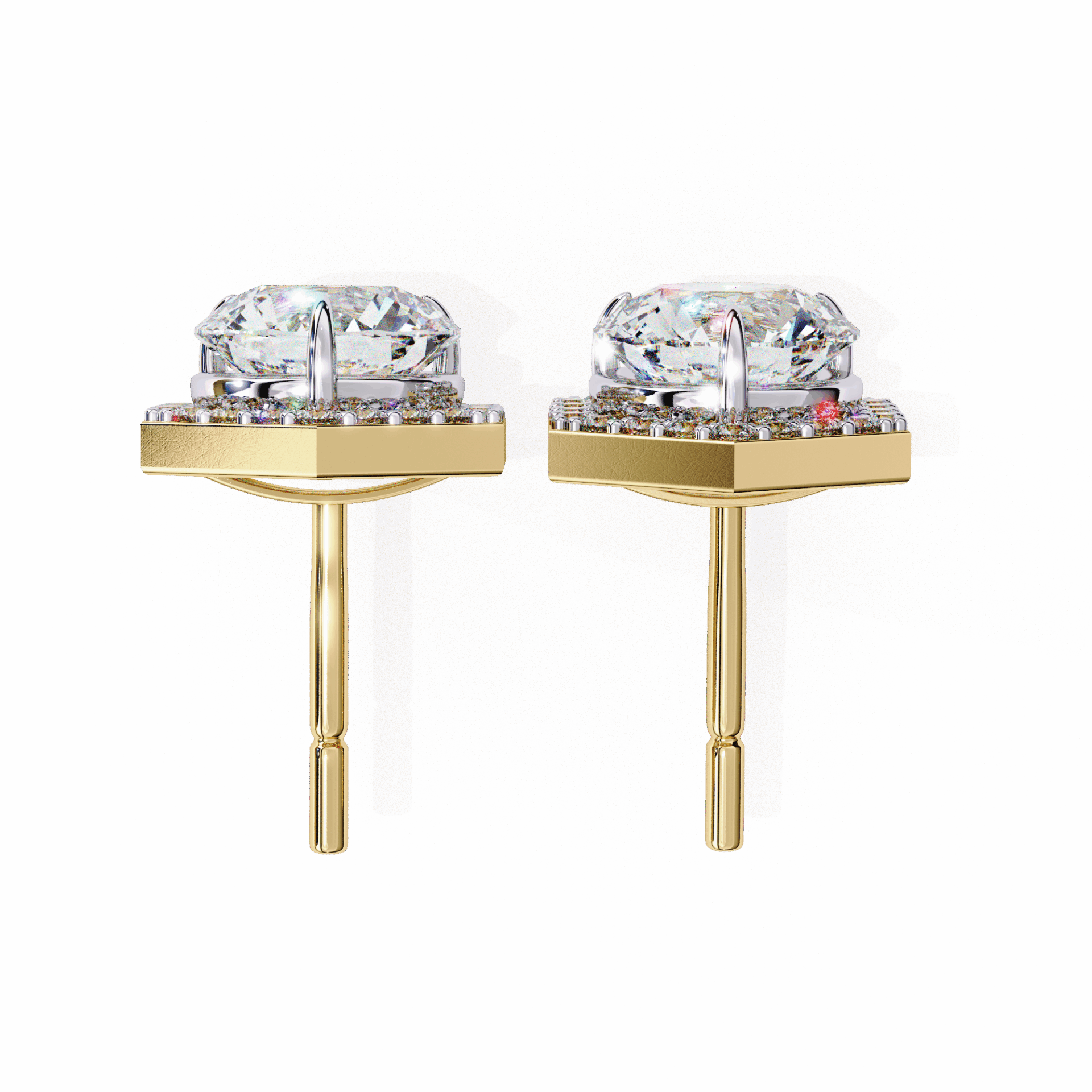 2 Carat Signature Round Stud Earrings in Moissanite | House of Estara