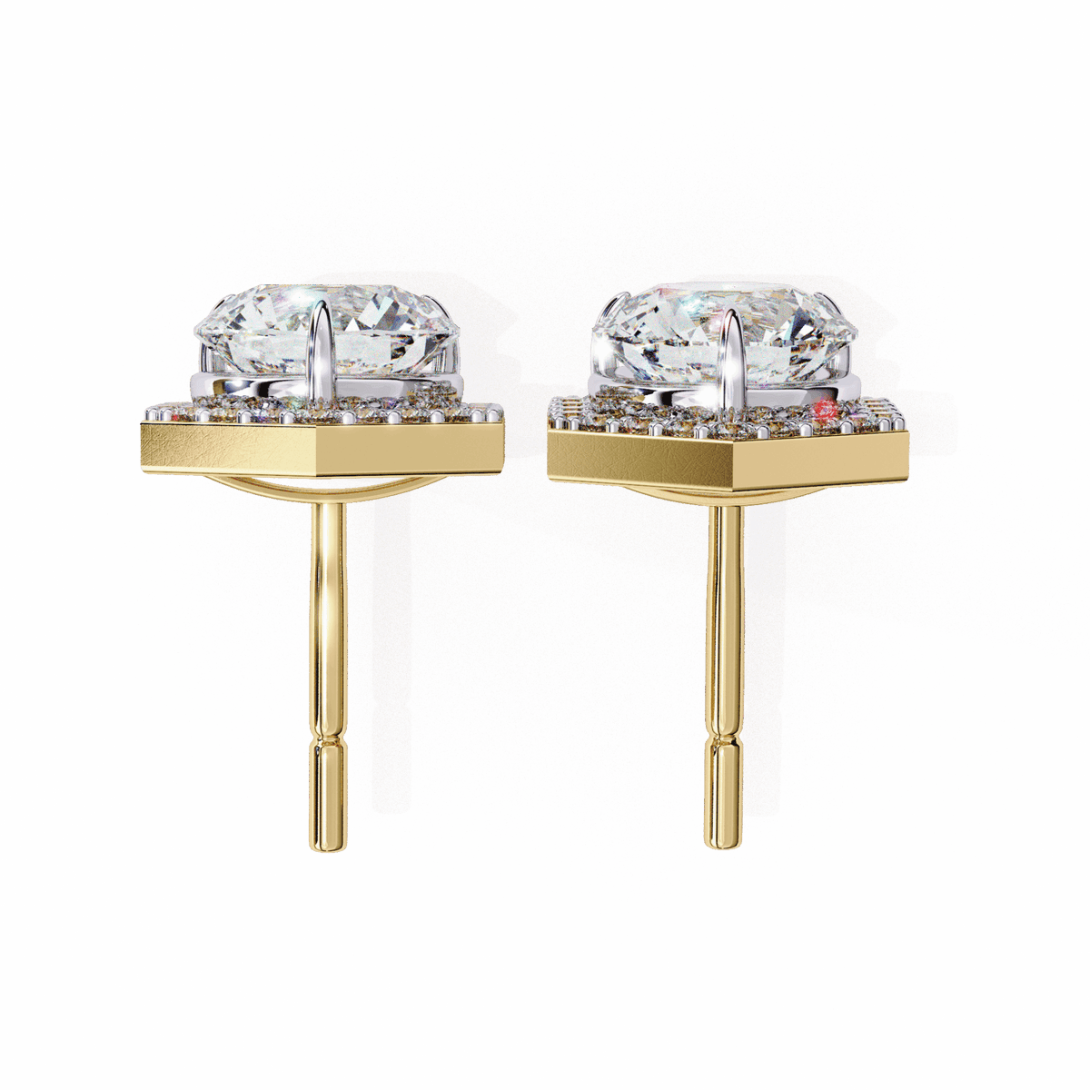 2 Carat Signature Round Stud Earrings in Moissanite | House of Estara