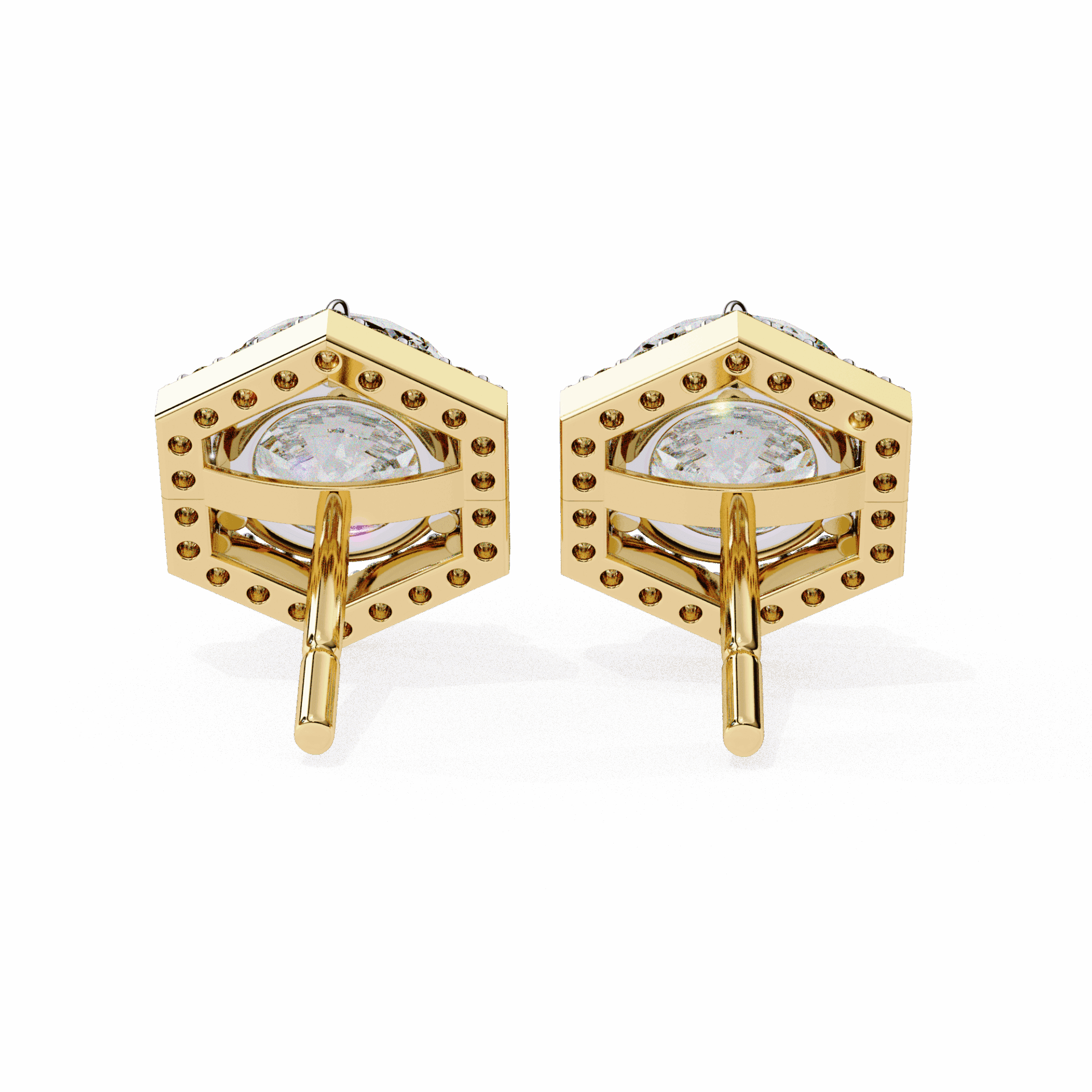 2 Carat Signature Round Stud Earrings in Moissanite | House of Estara
