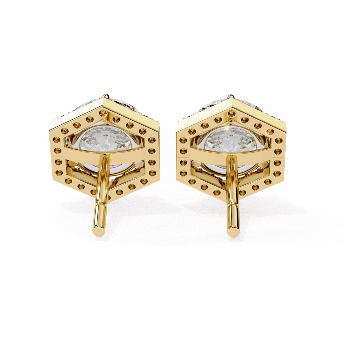 2 Carat Signature Round Stud Earrings in Moissanite | House of Estara