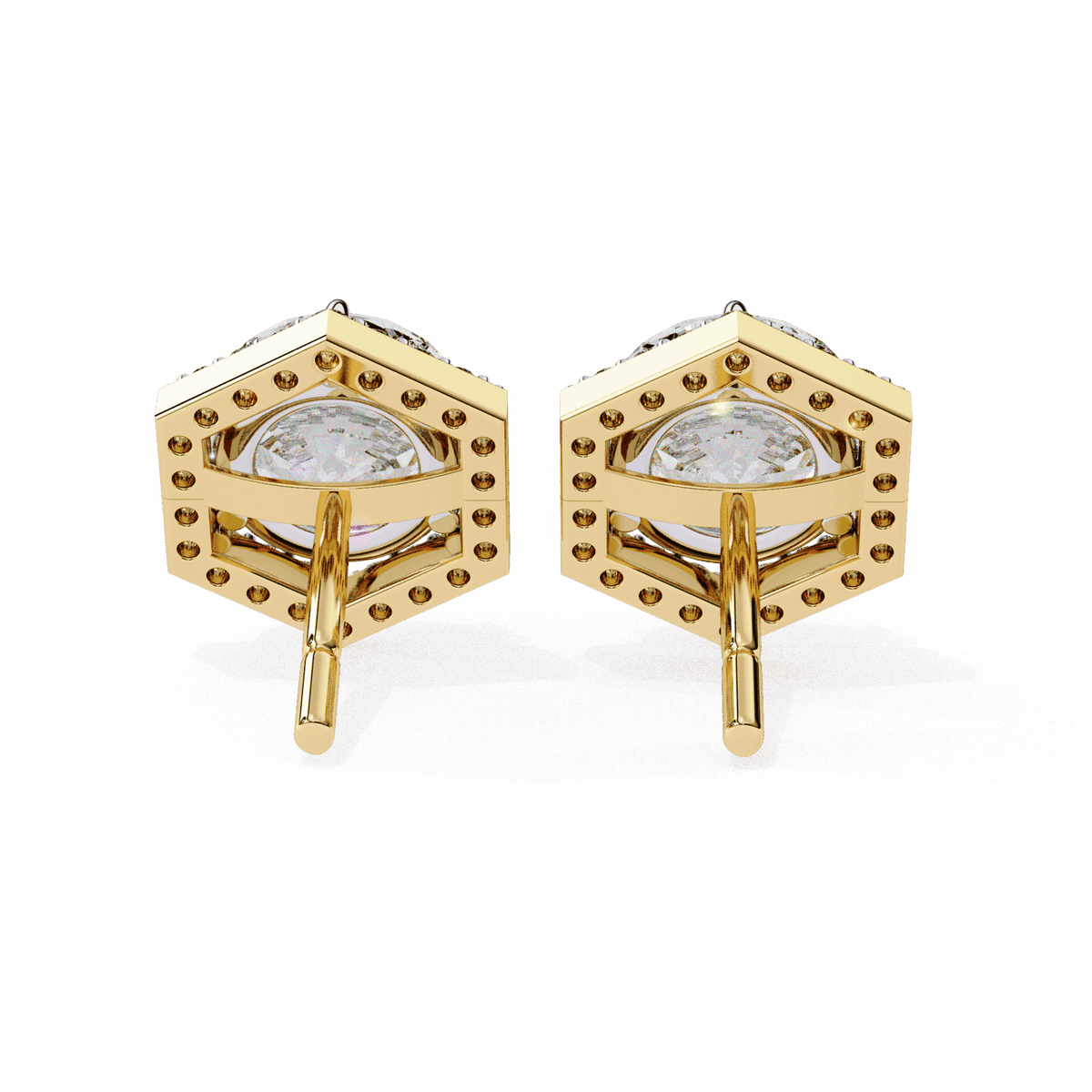 2 Carat Signature Round Stud Earrings in Moissanite | House of Estara
