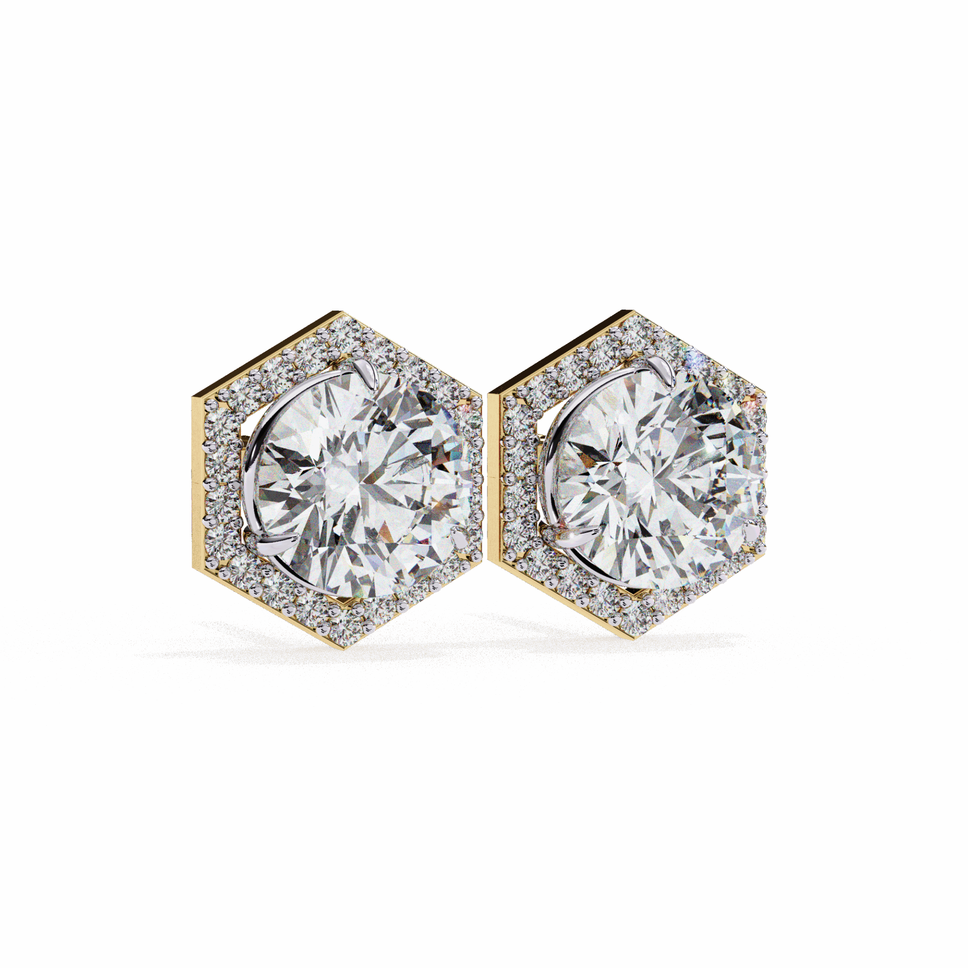 2 Carat Signature Round Stud Earrings in Moissanite | House of Estara