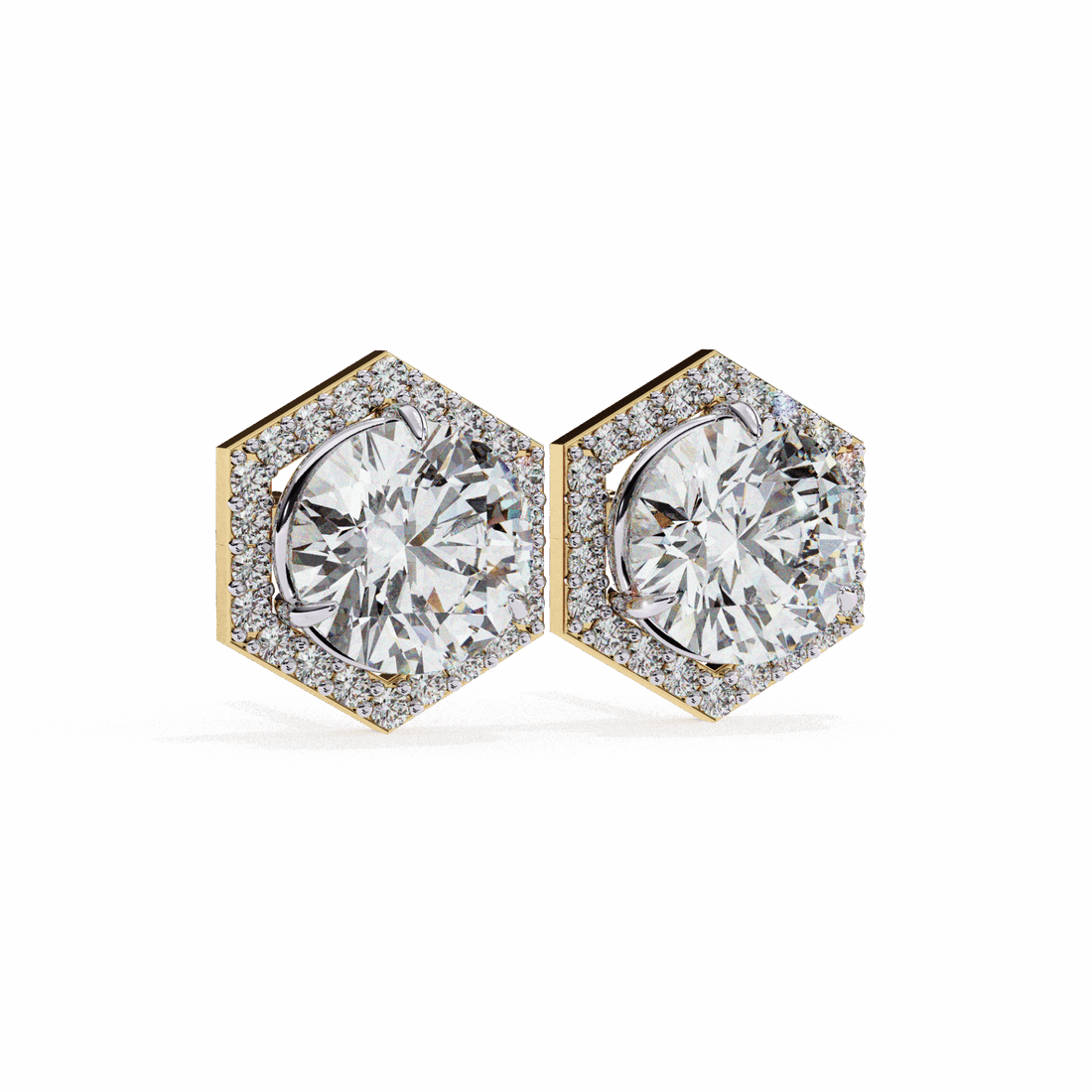 2 Carat Signature Round Stud Earrings in Moissanite | House of Estara
