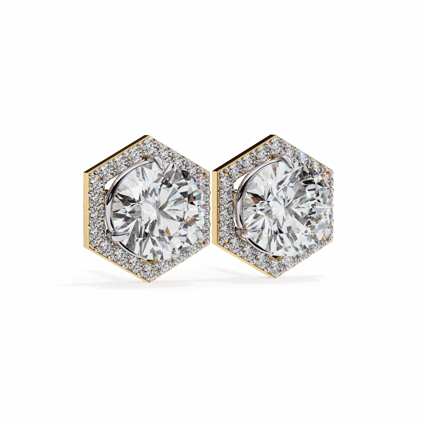 2 Carat Signature Round Stud Earrings in Moissanite | House of Estara