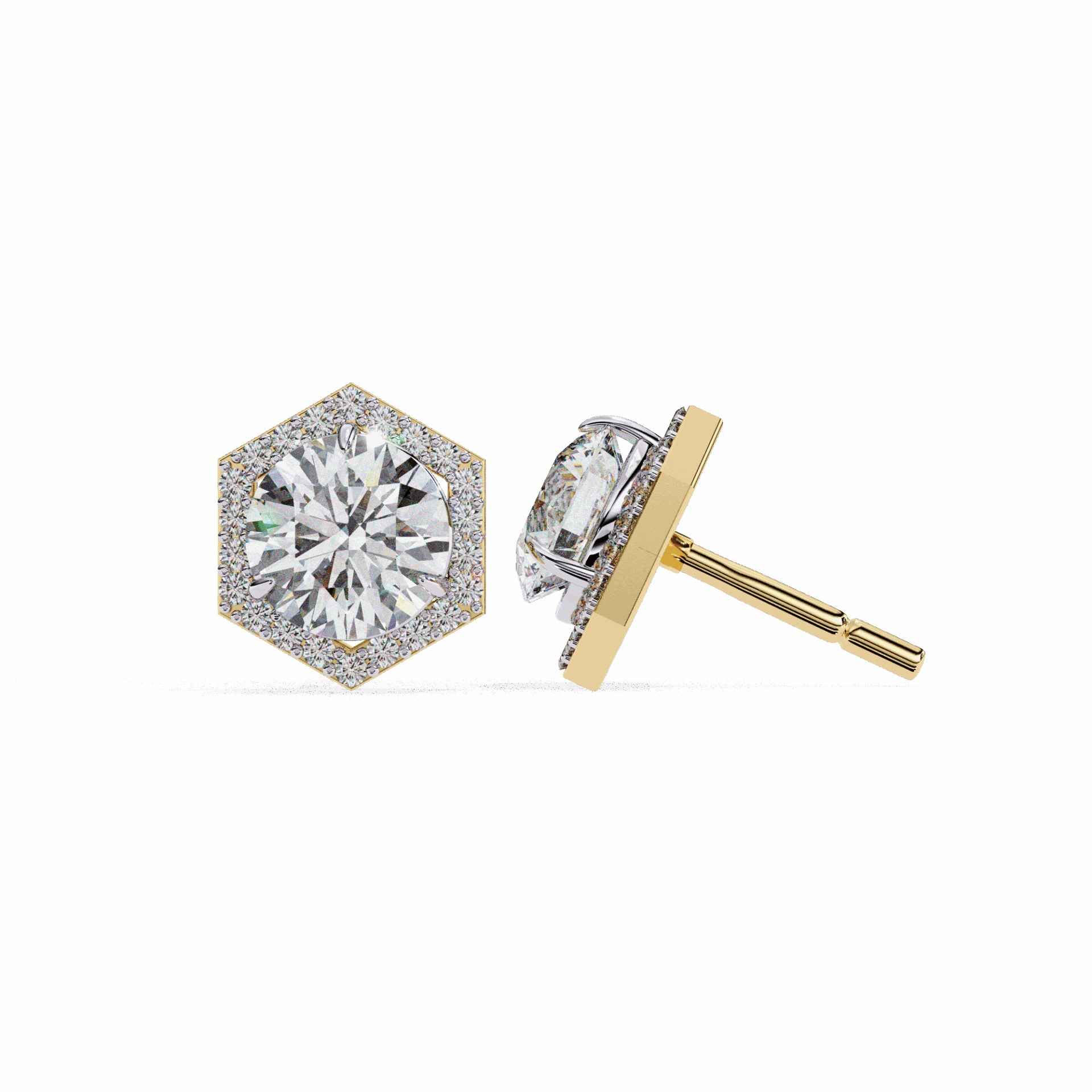 2 Carat Signature Round Stud Earrings in Moissanite | House of Estara