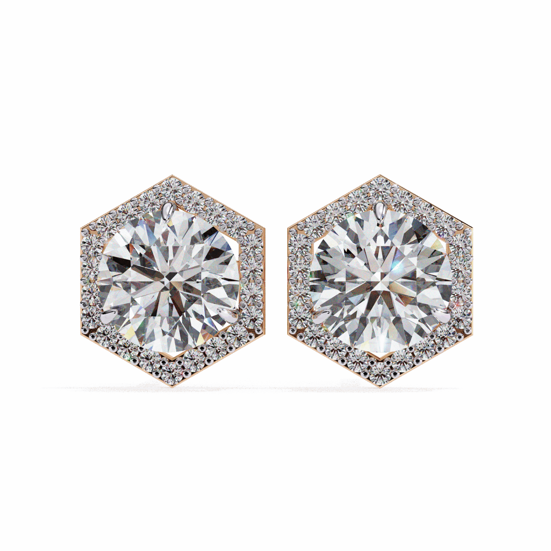 2 Carat Signature Round Stud Earrings in Moissanite | House of Estara