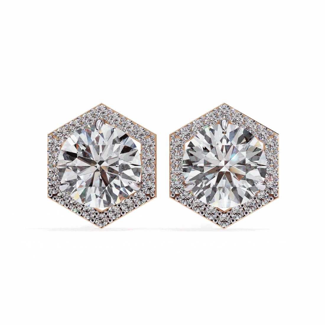 2 Carat Signature Round Stud Earrings in Moissanite | House of Estara