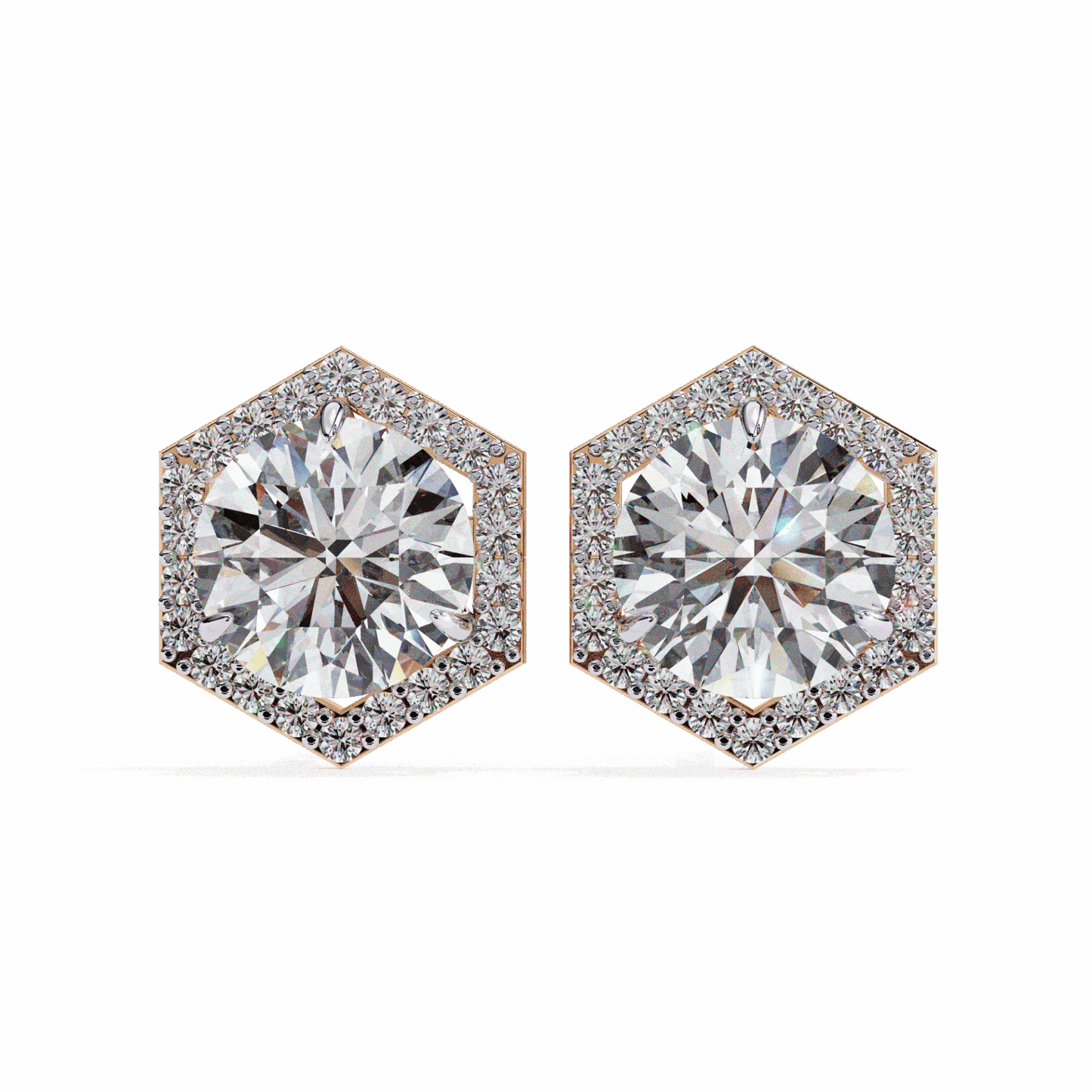 2 Carat Signature Round Stud Earrings in Moissanite | House of Estara