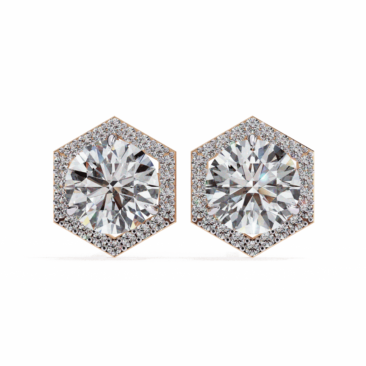 2 Carat Signature Round Stud Earrings in Moissanite | House of Estara
