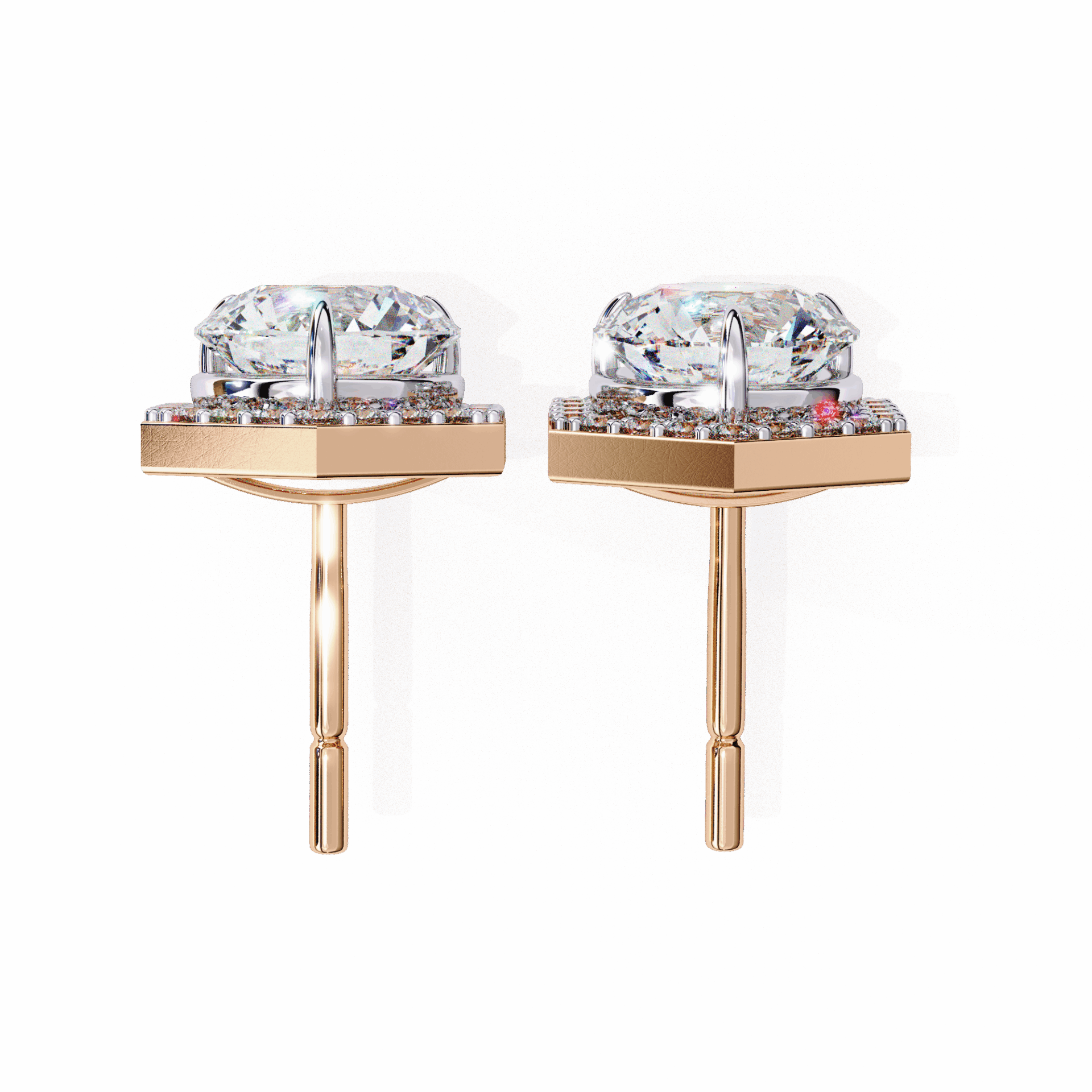 2 Carat Signature Round Stud Earrings in Moissanite | House of Estara